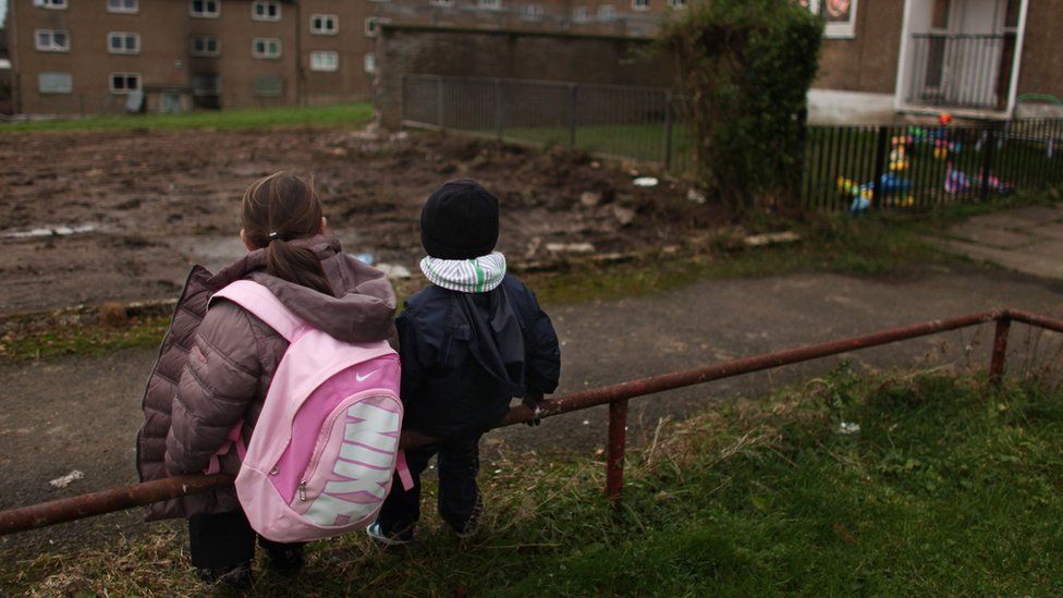 Children in a deprived area