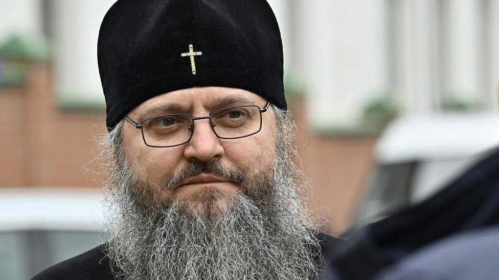 Metropolitan Clement poses at Kyiv-Pechersk Lavra, also known as the Kyiv Monastery of the Caves, a historical Eastern Orthodox Christian monastery in Kyiv, on March 24, 2023