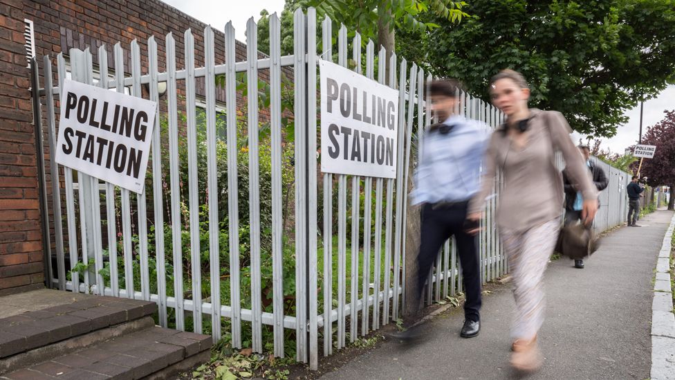 London, UK. 8th June, 2017. Polling Station leading towards Childeric Primary School. General Election Polling Day in South East London