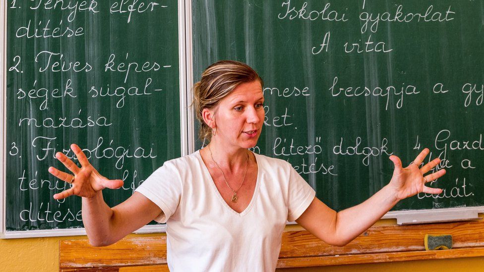 Hungarian language teacher in Uzhhorod, western Ukraine, 11 Sep 17