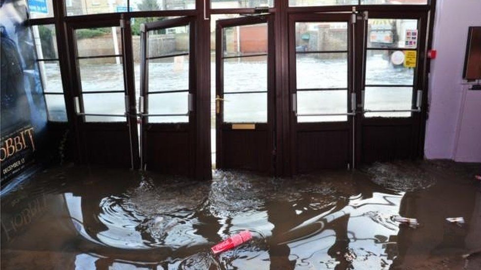 Flooding at the cinema in Lowestoft