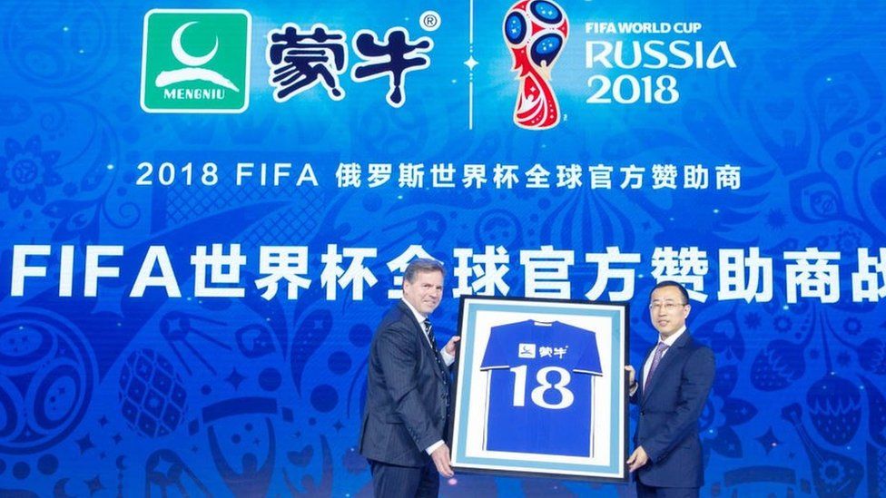 Chinese firm Mengniu signed as a World Cup sponsor in December 2017