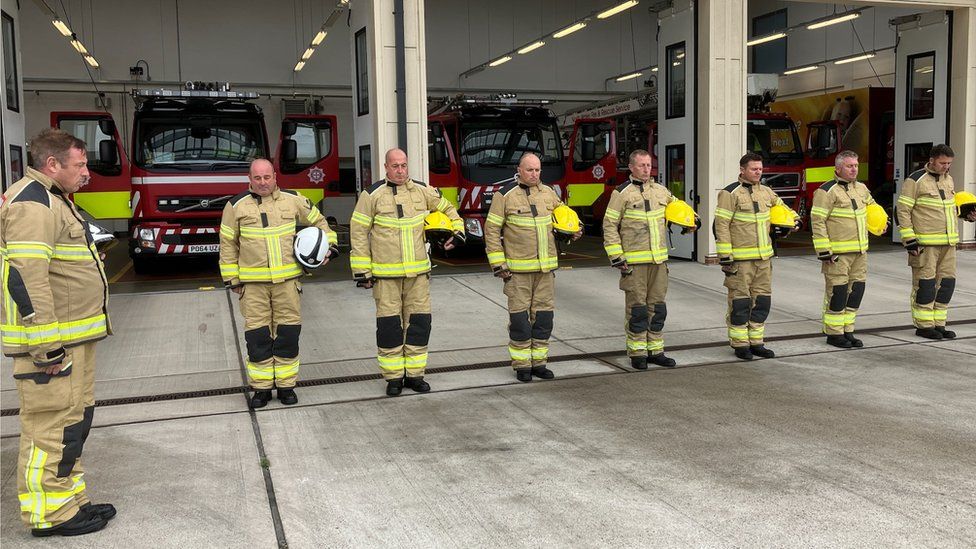 Emergency workers based in Wrexham were among those participating in the two-minute silence