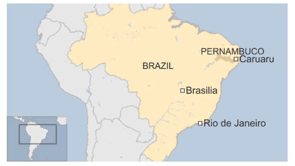 Map of Caruaru in Brazil