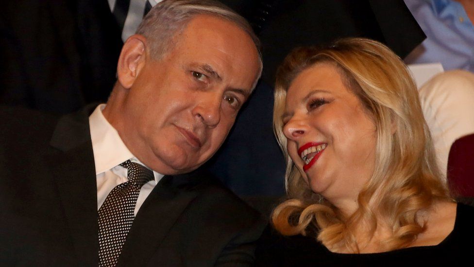 This file photo taken on June 23, 2016 shows Israeli Prime Minister Benjamin Netanyahu and his wife Sara attending the 2016 Genesis Prize ceremony