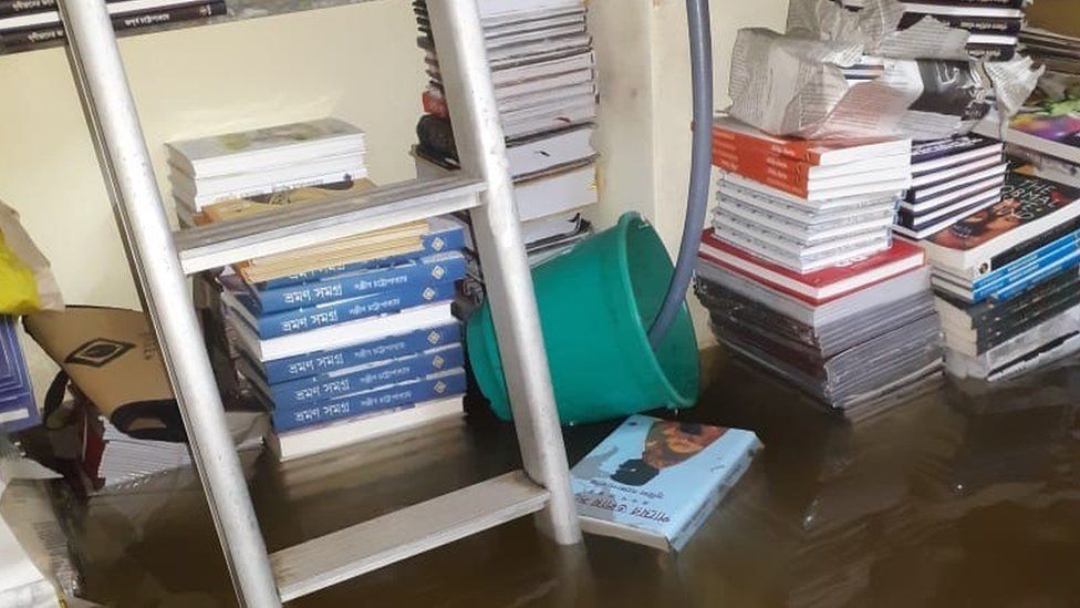 Books in water