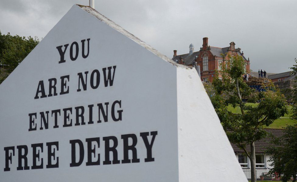 The Free Derry gable wall in the city's Bogside