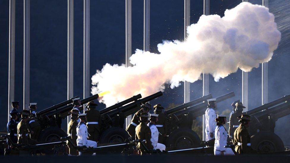 Prince Philip Death: Videos Show Gun Salutes Across the UK