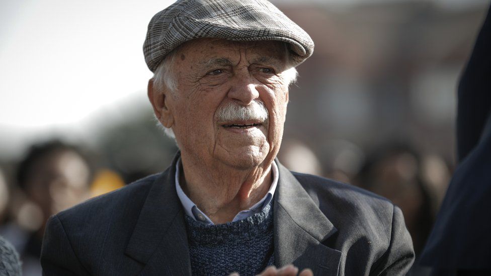 Nelson Mandela's lawyer and friend George Bizos is pictured in Johannesburg in 2018