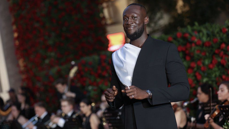Stormzy in Ferragamo on the Vogue World red carpet