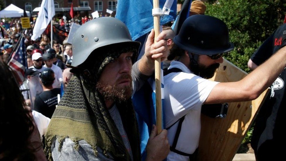 Two far-right protesters in Charlottesville, Virginia