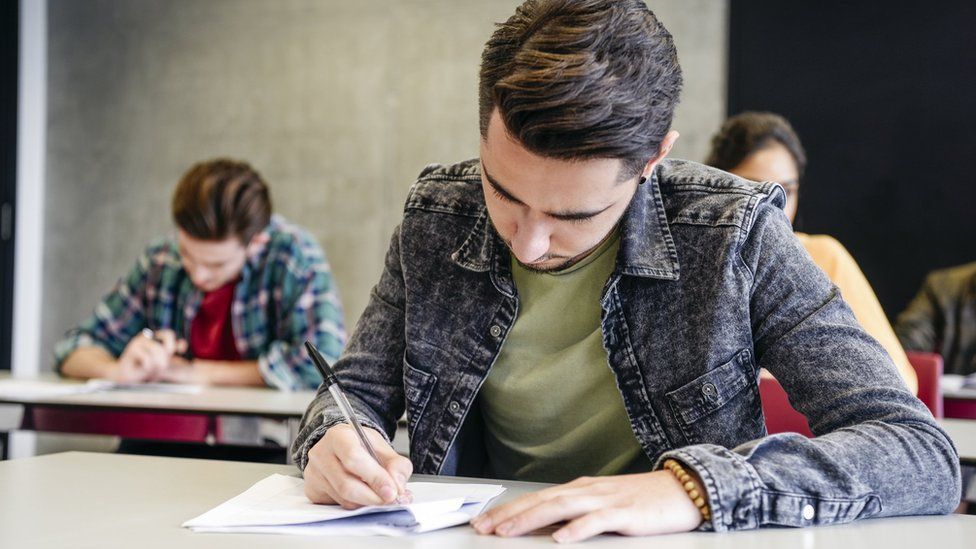 A student takes an exam