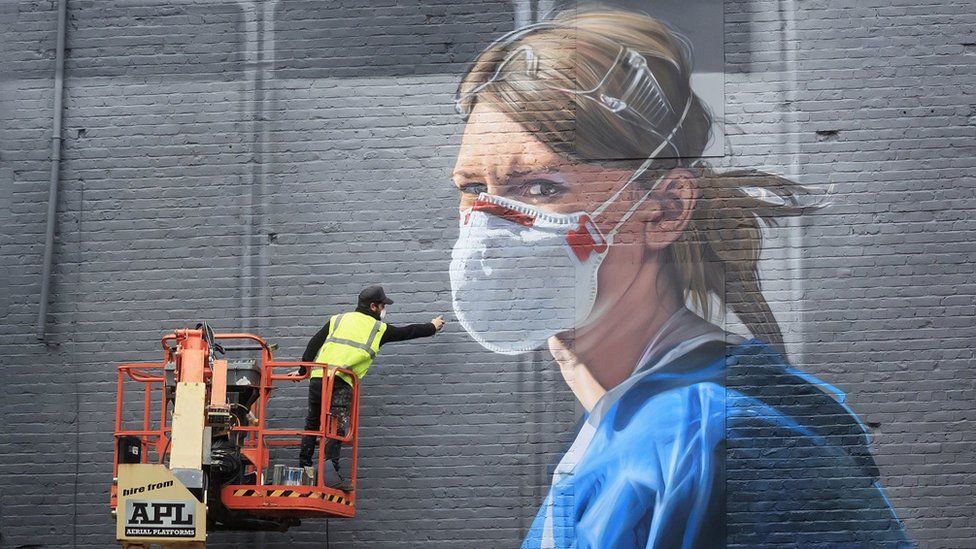 Mural being painted in Manchester
