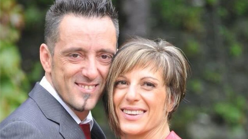 Roberto Robbiano and his wife Ersilia Piccinino, pictured on their 2014 wedding day