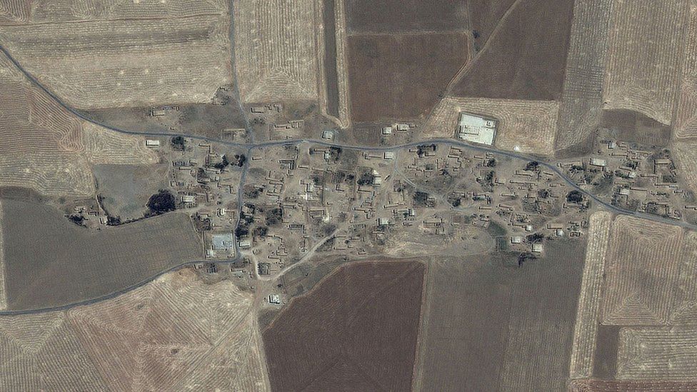 Satellite image taken in June 2014 of Husseiniya