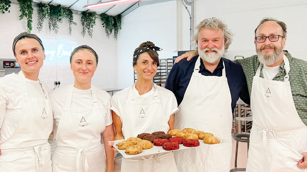 The ANNA Cake Couture team pictured with the Hairy Bikers