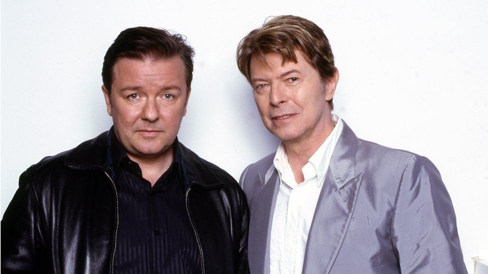 Ricky Gervais with David Bowie