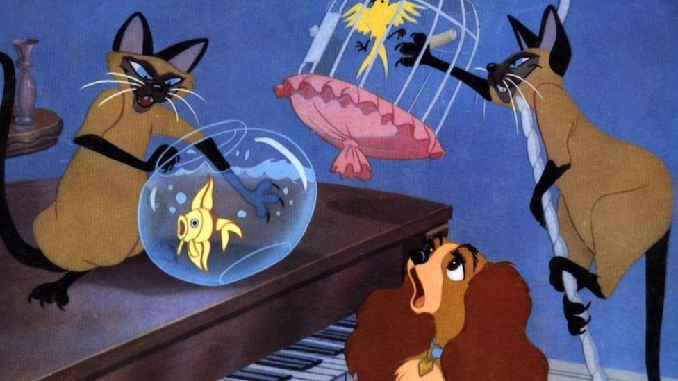 Siamese cats in Lady and the Tramp, Si and Am