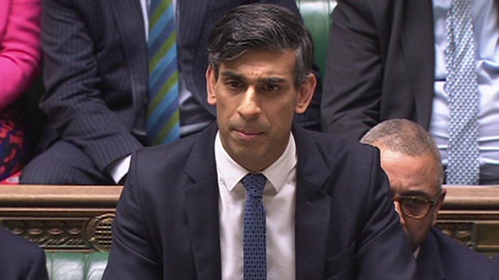 Prime Minister Rishi Sunak speaking in the House of Commons