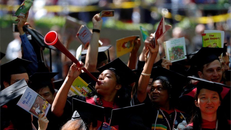 Harvard students at graduation