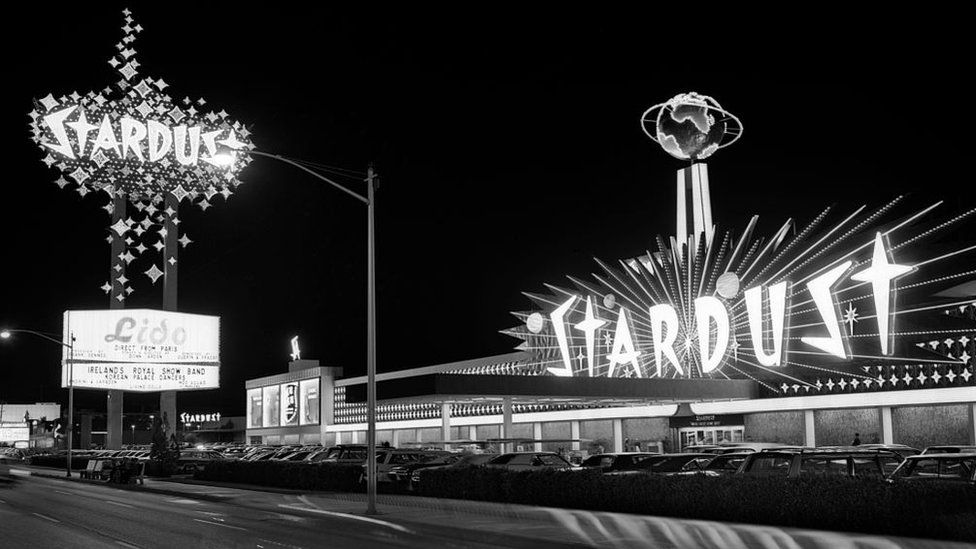 The iconic Stardust casino, Las Vegas photographed in the 1960s.