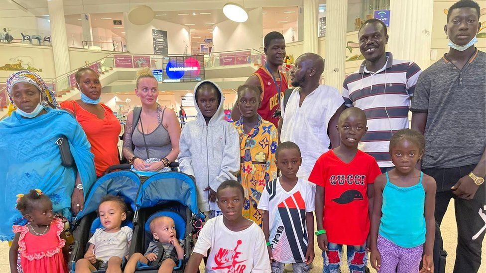 Medwen meeting Lamin's family in Gambia