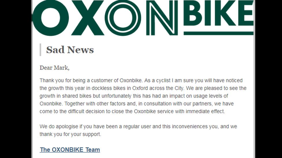 Email from Oxonbike