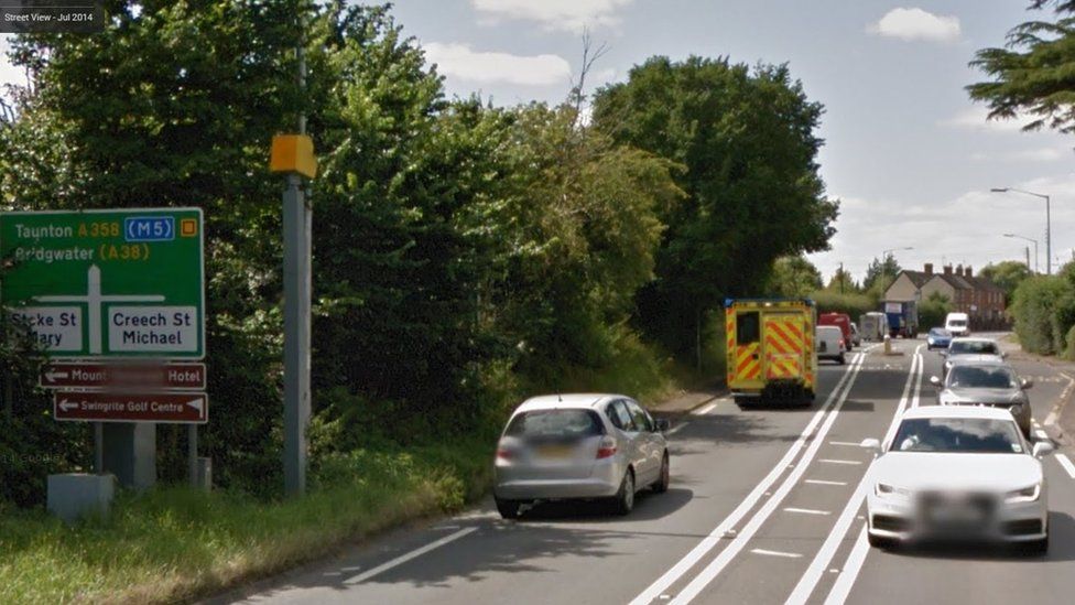 A358 at Henlade, near Taunton