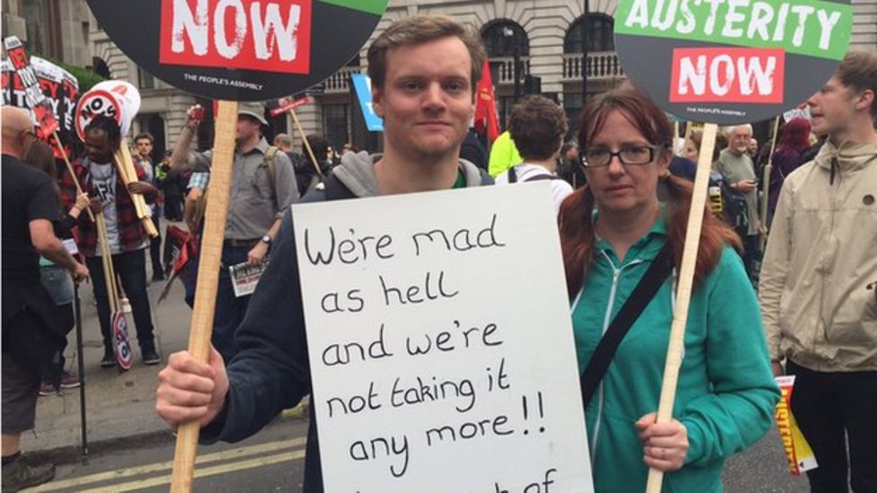 Anti-austerity demonstration: Voices from the crowd - BBC News