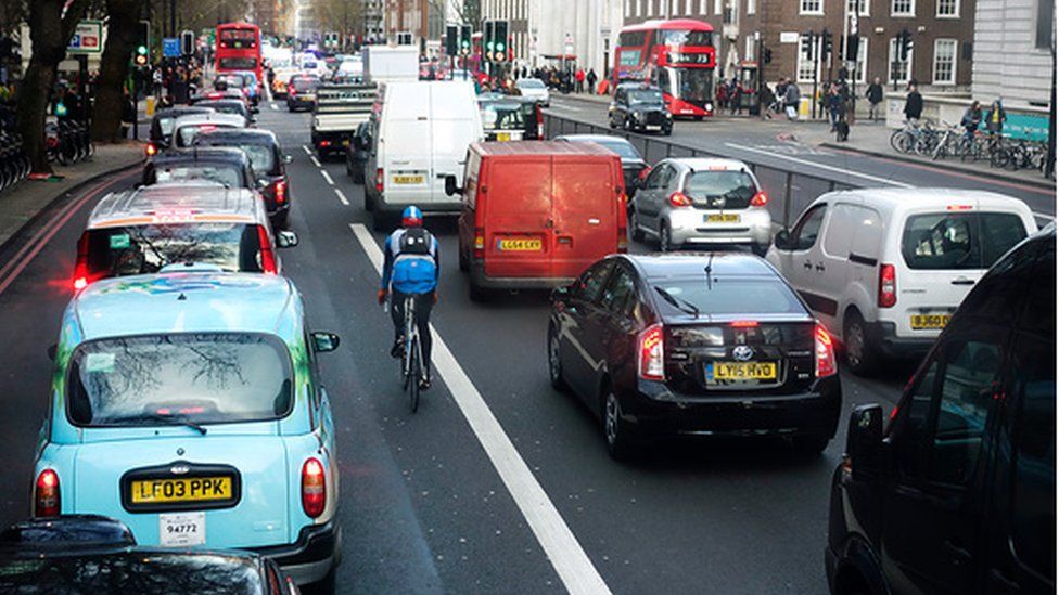 Traffic jam in central London