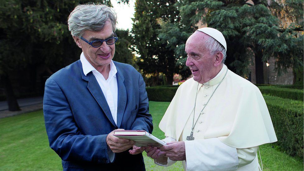 Pope Francis with Wim Wenders