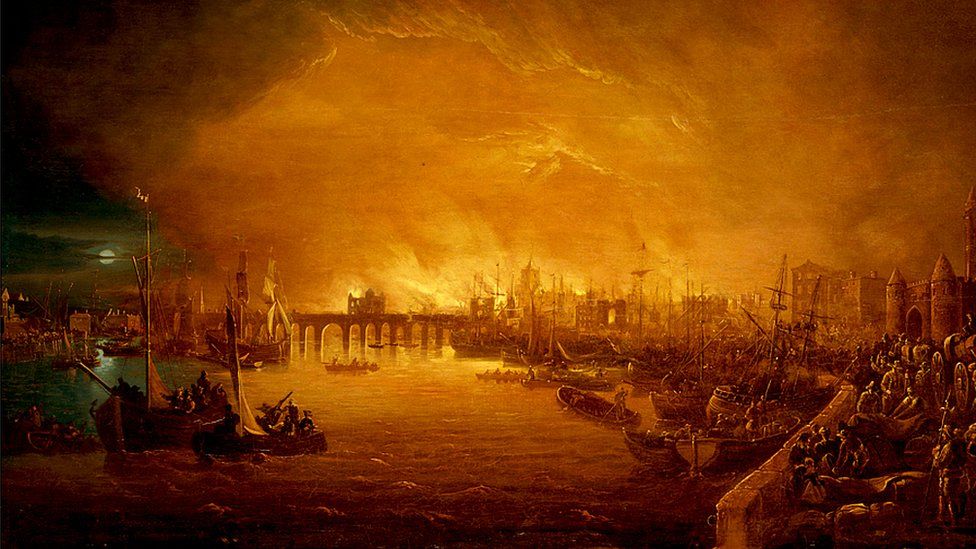 The Fire of London, September 1666 -unknown artist