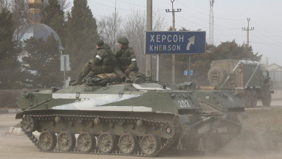 A Russian tank in Ukraine