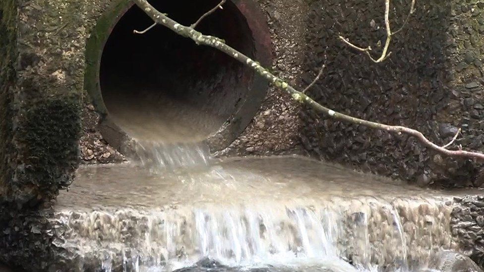 Sewage overflow at Staveley