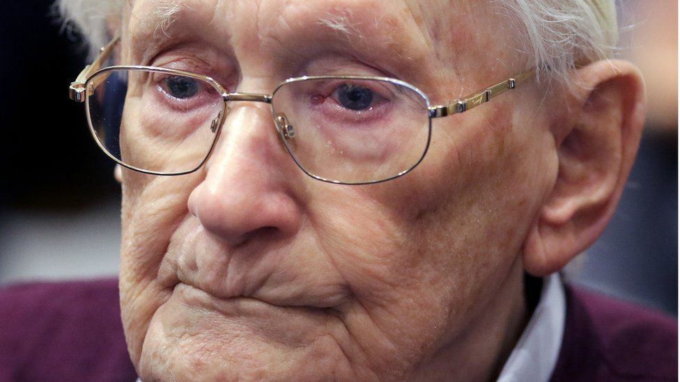 In this July 15, 2015 file photo SS sergeant Oskar Groening listens to the verdict of his trial at a court in Lueneburg, northern Germany.