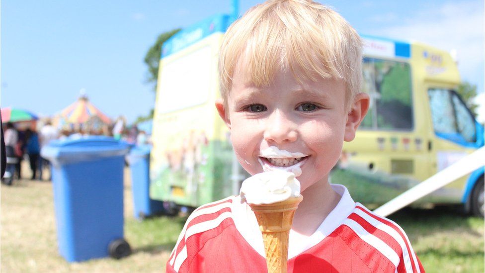 Owen from Bala makes the most of Flintshire's ice cream weather