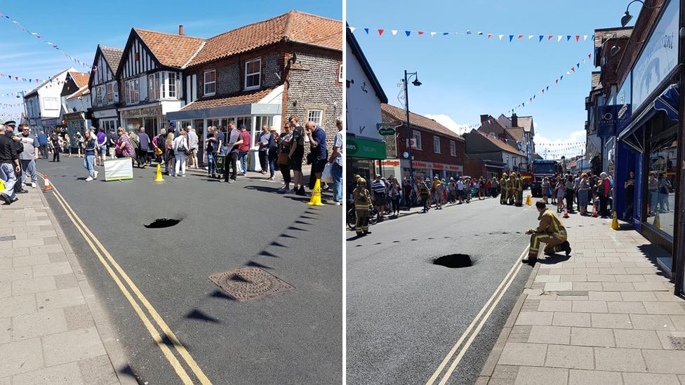 Sinkhole in Sheringham