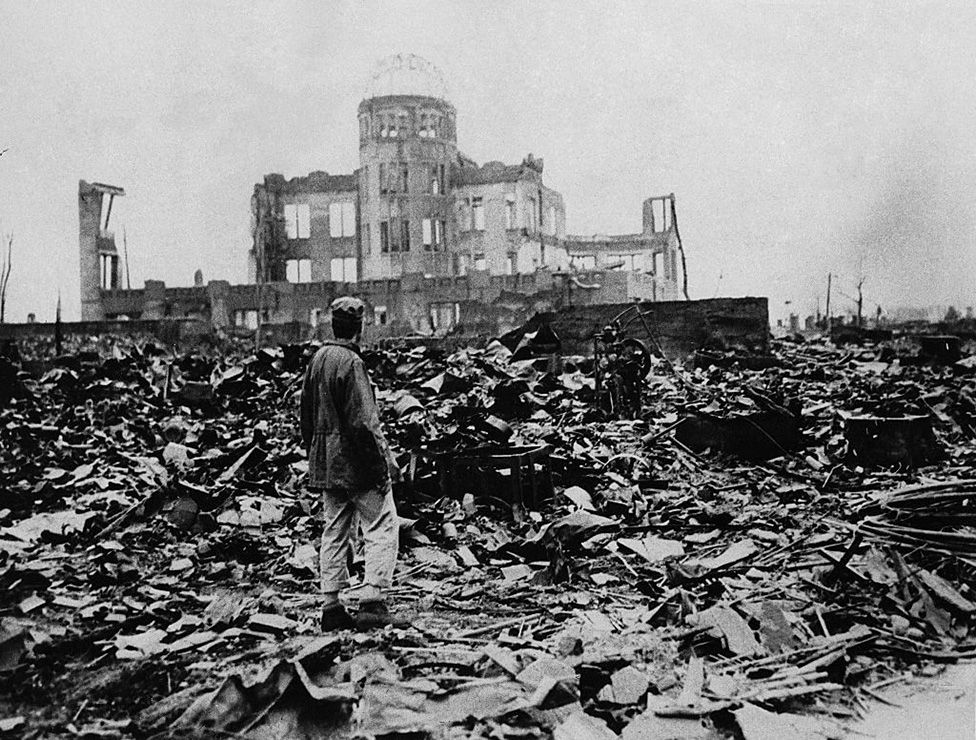 The devastation caused by the atomic bomb in Hiroshima