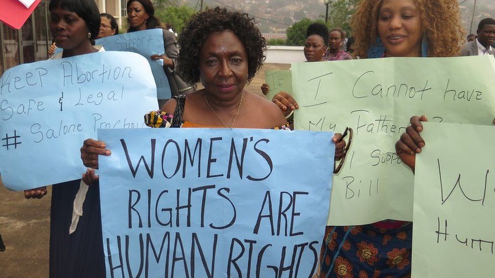 Pro-choice abortion campaigners in Sierra Leone - 2016