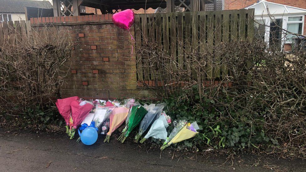Flowers and tributes left at the scene
