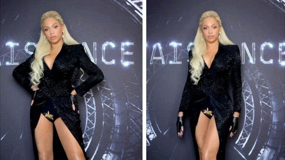 Beyoncé poses on the red carpet of her film premiere in London