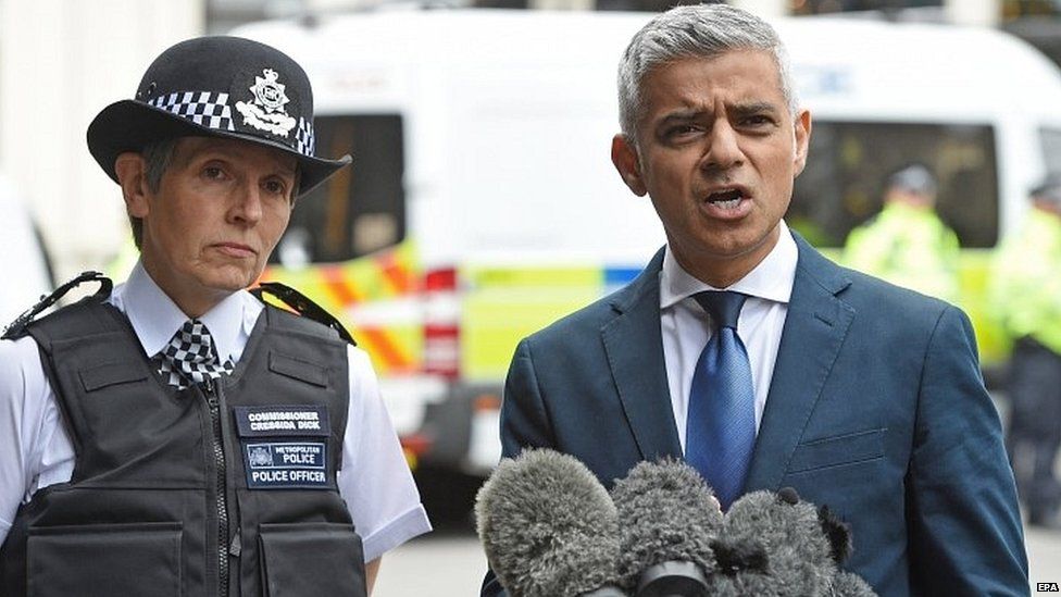 Sadiq Khan with Met Commissioner Cressida Dick