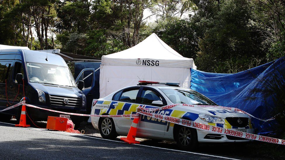 The scene where the body of British tourist Grace Millane has been found by New Zealand police in the Waitakere Ranges on December 09, 2018