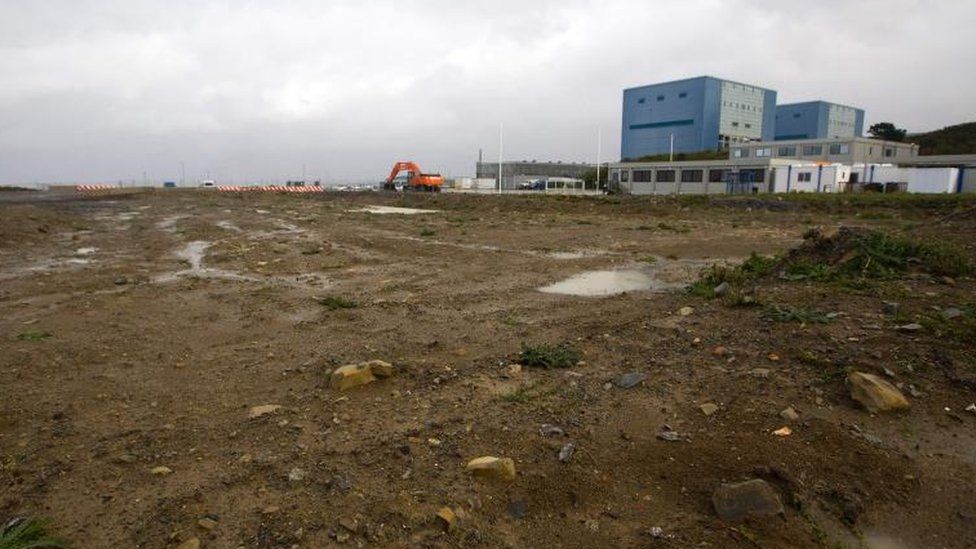 Development land where the reactors of Hinkley C nuclear power station at Hinkley Point will be built