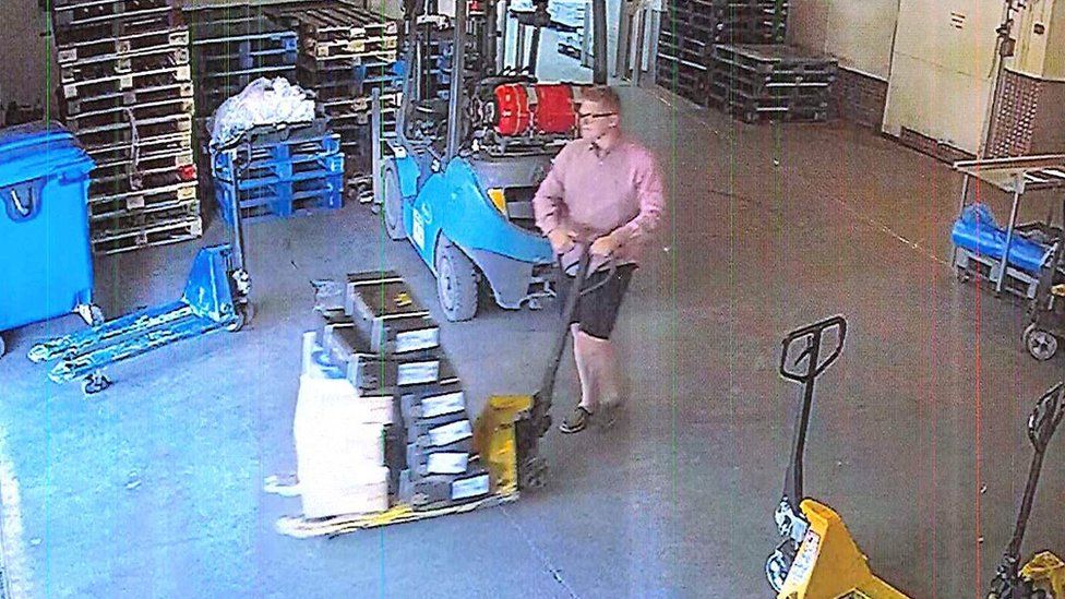 CCTV of George Hillyer at the Brighton warehouse