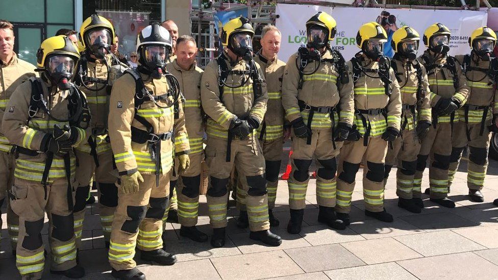 South Wales Fire and Rescue Service firefighters