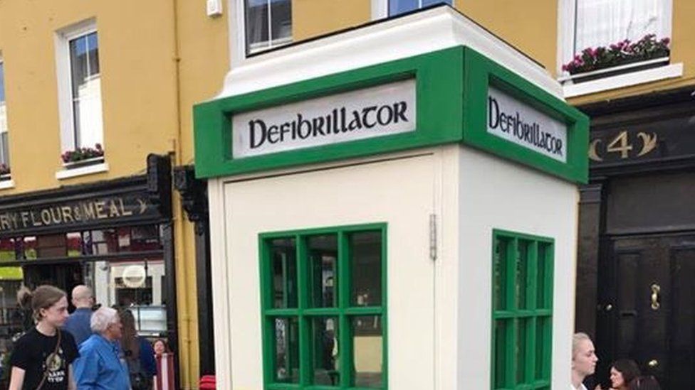 Phone box defibrillator in Killarney