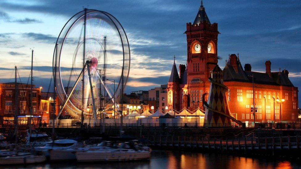 Cardiff at night