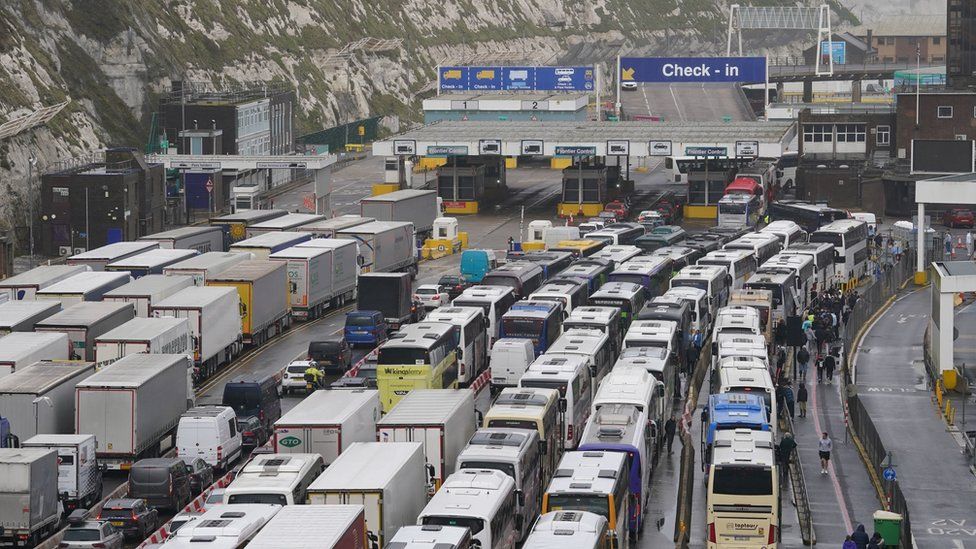 Traffic jams at the Port of Dover