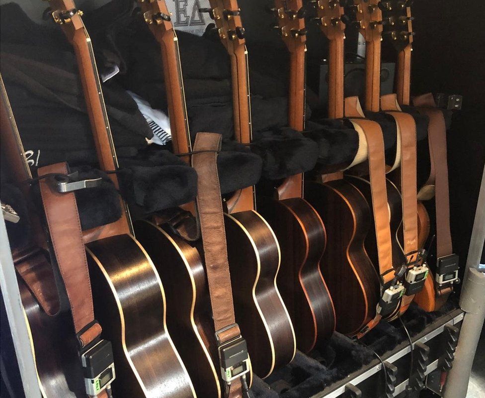 Guitars backstage